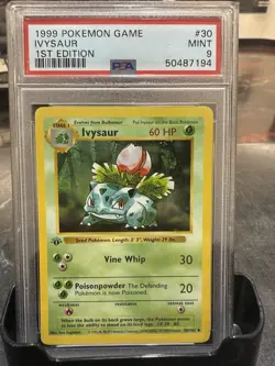 Pokemon TCG Ivysaur Base Set, 1st Edition Uncommon Card 30/102 PSA 9 - Image 1