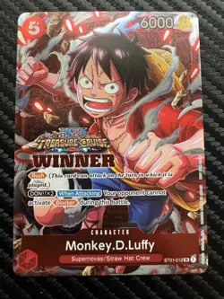 Monkey.D.Luffy (Winner Rush) ST01-012 Treasure Cruise SR One Piece Card Game - Image 1