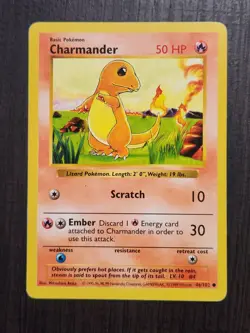 Charmander Shadowless Base Set Pokemon Card LP 46/102 #3 - Image 1