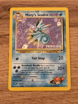 Misty's Seadra PRERELEASE Gym Heroes - Holo - WOTC Card NM-Mint - Image 1