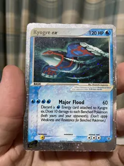 Pokemon TCG Kyogre Ex Holo 001 Black Star Promo 2003! Heavy Play English RARE! - Image 1