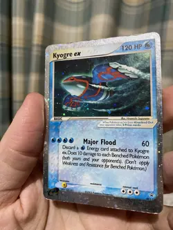 Pokemon TCG Kyogre Ex Holo 001 Black Star Promo 2003! Heavy Play English RARE! - Image 2