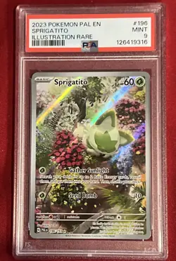 2023 POKEMON PAL EN-PALDEA EVOLVED #196 SPRIGATITO ILLUSTRATION RARE PSA 9 - Image 1