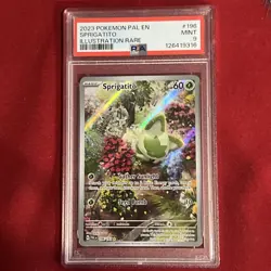 2023 POKEMON PAL EN-PALDEA EVOLVED #196 SPRIGATITO ILLUSTRATION RARE PSA 9 - Image 5