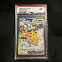 Pokemon Pikachu EX 2024 Surging Sparks Ultra Rare 219/191 PSA 8 - Image 1