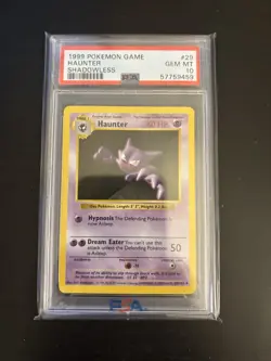 1999 POKEMON BASE SET SHADOWLESS #29 HAUNTER PSA 10 - Image 1
