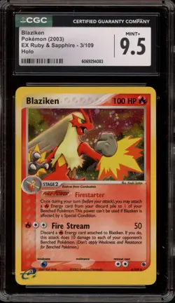 Pokemon Blaziken EX Ruby & Sapphire Holo Rare #3 CGC 9.5 - Image 1