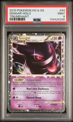 2010 POKEMON HEARTGOLD & SOULSILVER TRIUMPHANT #94 GENGAR-HOLO PSA 9 - Image 1