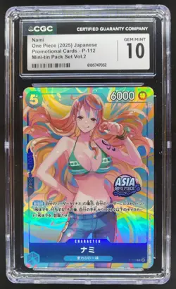 2025 ONE PIECE CCG JAPANESE NAMI PROMO P-102 CGC 10 C RC7 - Image 1