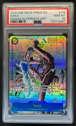 2025 One Piece The Best 2 Sanji Manga Alt Art #OP06-119 PSA 10 - Image 1