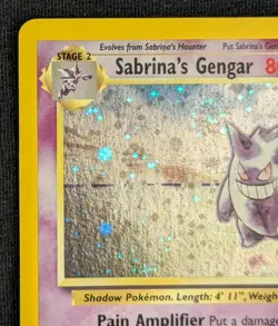 Pokemon TCG Sabrinas Gengar 14/132 Gym Heroes Holo Rare 1999 Near Mint Condition - Image 2