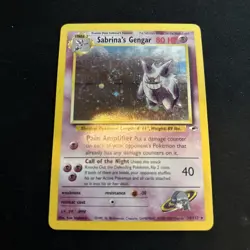Pokemon Gym Heroes Sabrina's Gengar 14/132 Holo Foil WOTC Unlimited w/ SWIRL 💫 - Image 1