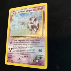 Pokemon Gym Heroes Sabrina's Gengar 14/132 Holo Foil WOTC Unlimited w/ SWIRL 💫 - Image 3