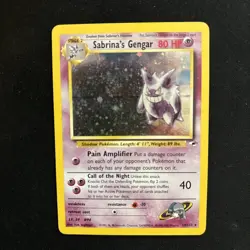 Pokemon Gym Heroes Sabrina's Gengar 14/132 Holo Foil WOTC Unlimited w/ SWIRL 💫 - Image 5