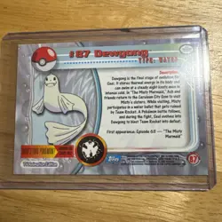 1995-1996 Topps Pokemon TV Series DEWGONG #87 Holo Foil TCG Card Blue Logo - Image 2