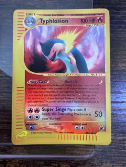 Pokemon TCG Typhlosion 28/165 Expedition Reverse Holo Rare 2002: MP. Ships Free! - Image 1