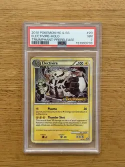 2010 Pokemon Electivire Pre-Release Holo HGSS Triumphant PSA 7 - Image 1