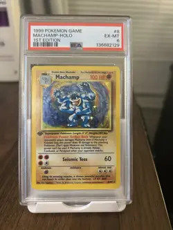 Pokemon TCG Machamp Holo Rare 1st Edition Base Set 8/102 - Image 1