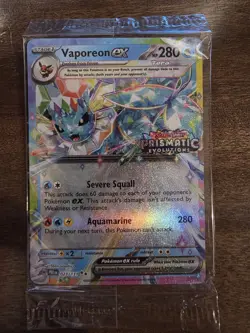 Pokemon Sealed Vaporeon EX 23 Prismatic Evolutions Stamped Promo Rare New Holo - Image 1