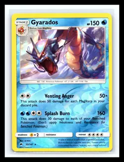 💥 2017 Pokemon SM Burning Shadows Gyarados Reverse Holo #33/147 - Image 1