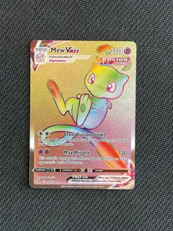 Mew VMAX NM LP Secret Rare Rainbow 268 SWSH08 Fusion Strike TCG Card 2021 - Image 2
