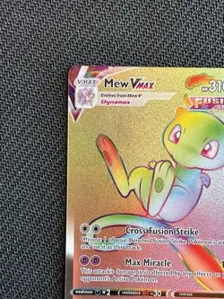Mew VMAX NM LP Secret Rare Rainbow 268 SWSH08 Fusion Strike TCG Card 2021 - Image 3