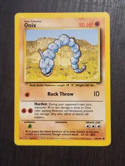 Onix Base Set Pokemon Card Ink Hickey Error LP 56/102 - Image 1