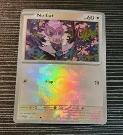 Pokemon- Prismatic Evolutions- Noibat 090/131- Master Ball Pattern Rev Holo Card - Image 1