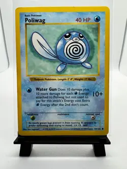Pokemon TCG Poliwag 59/102 Base Set 1999 WotC Common Non-Holo Vintage LP - Image 1