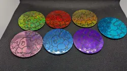Eevee Coin Lot Of 7 Jumbo Glitter Pokemon TCG Prismatic Evolutions - Image 1