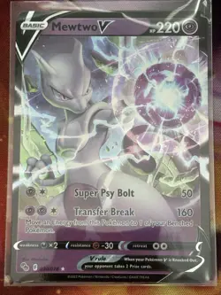 Pokemon Mewtwo V 030/078 Pokemon GO Ultra Rare Holo Basic Psychic 220 HP English - Image 1
