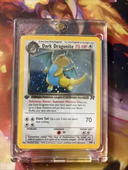 1st Edition Dark Dragonite Holo Rare 5/82 Team Rocket Pokemon Card Near Mint - Image 1