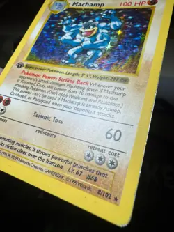Machamp Shadowless Base Set 8/102 1st Edition Holo Rare Pokemon TCG - Image 5