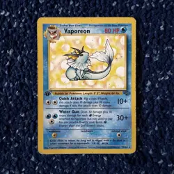 Pokemon TCG Vaporeon 1st Edition 28/64 Jungle Set Non-Holo Rare, Heavily Played - Image 1