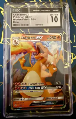 Pokemon TCG Charizard Gx 9/68 UR SM: Hidden Fates CGC GEM 10 - Image 1