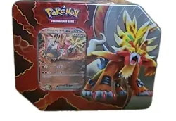Pokemon Paradox Destinies Gouging Fire ex Tin. NEW SEALED - Image 1