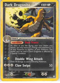 Dark Dragonite 15/109 Rare Team Rocket Returns Pokemon HP/DMG - Image 1
