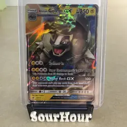 Pokemon Alolan Golem GX 34/111 Crimson Invasion NEAR MINT - Image 1