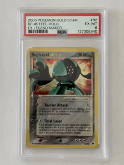 2006 Pokemon Gold Star Registeel - EX Legend Maker - Holo Rare - PSA 6 - Image 1