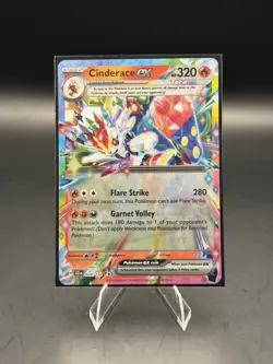 Cinderace EX 28/142 Double Rare Pokemon TCG Stellar Crown (NM) - Image 1