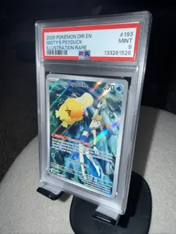 2025 Pokemon Destined Rivals Misty’s Psyduck #193 Illustration Rare PSA 9 Mint - Image 2