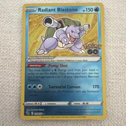 Pokemon TCG Radiant Blastoise Pokemon GO 018/078 Holo Radiant Rare Mint - Image 1