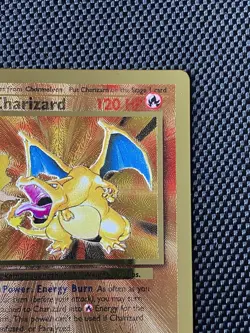 2021 Charizard 4/102 Pokemon Celebrations Gold Ultra Premium Metal Gold LP+ - Image 3