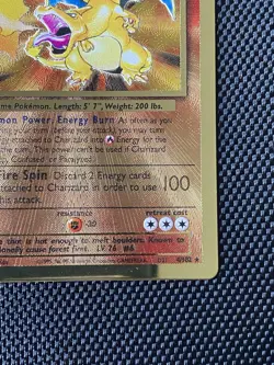 2021 Charizard 4/102 Pokemon Celebrations Gold Ultra Premium Metal Gold LP+ - Image 4