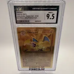 2021 Pokemon Charizard Celebrations - Ultra Premium Gold Metal 4/102 - CGC 9.5 - Image 1