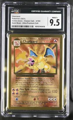 2021 Pokemon Charizard Celebrations - Ultra Premium Gold Metal 4/102 - CGC 9.5 - Image 1