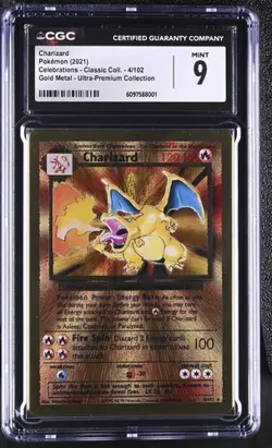 Charizard 4/102 Gold Metal - Celebrations: Ultra-Premium Coll. CGC 9 Mint - Image 1