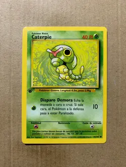 1st Edition SPANISH Caterpie 45/102 Base Set - Common Pokemon Card - NM/Mint - Image 1