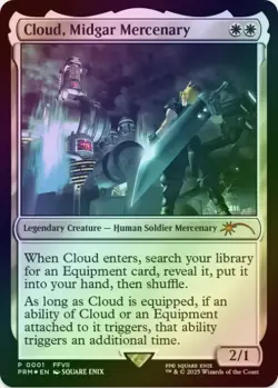 1 x Cloud, Midgar Mercenary - Promo - Foil - Final Fantasy Commander - LP - MTG - Image 1