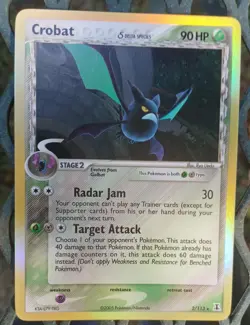 "CROBAT" POKEMON CARD (RARE REVERSE HOLO) **DELTA SPECIES** # 2/113, (2005) NICE - Image 1